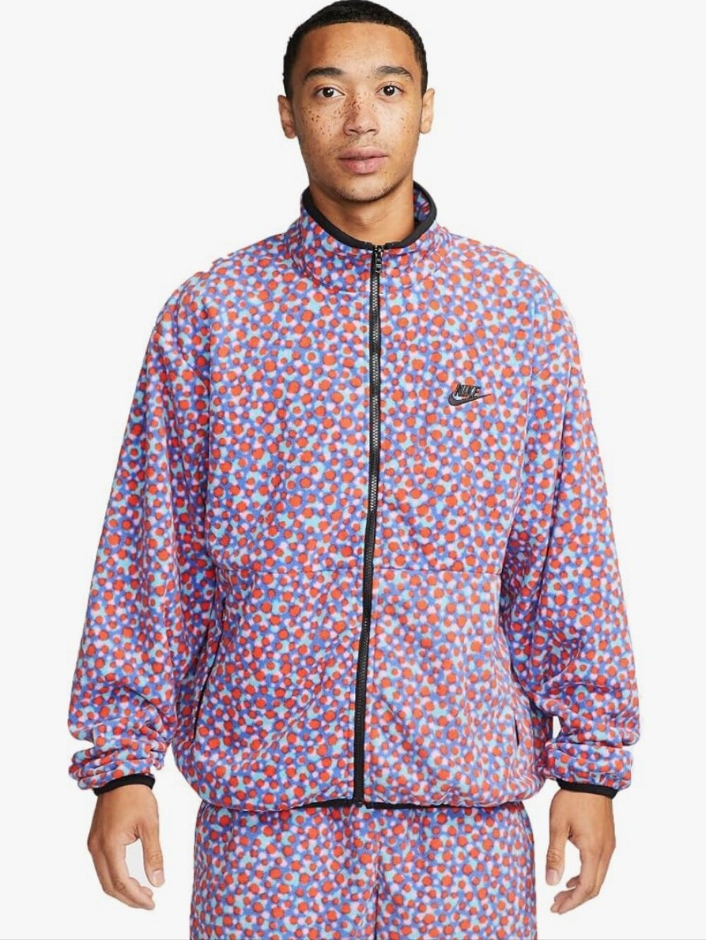 Nike Sportswear Club+ PLR Dot Fleece Full Zip Jacket Multicolor Polka Large L